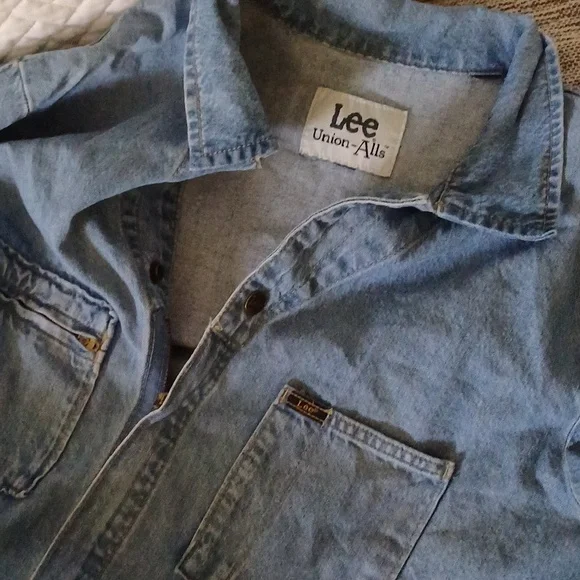 Lee Union- all coverall overall denim with heart patch S - Picture 15 of 16